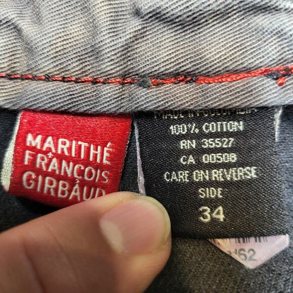 Marithe Francois Girbaud Jeans Mens 32x32 Black Gray Asymmetrical Fly Carpenter - Picture 4 of 13